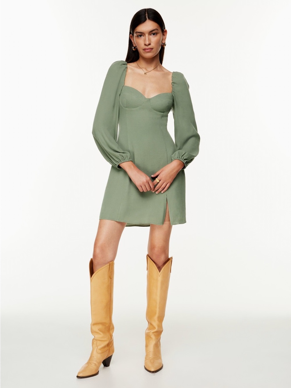 *FLAWED Wilfred Green Novella Dress Sz 0
